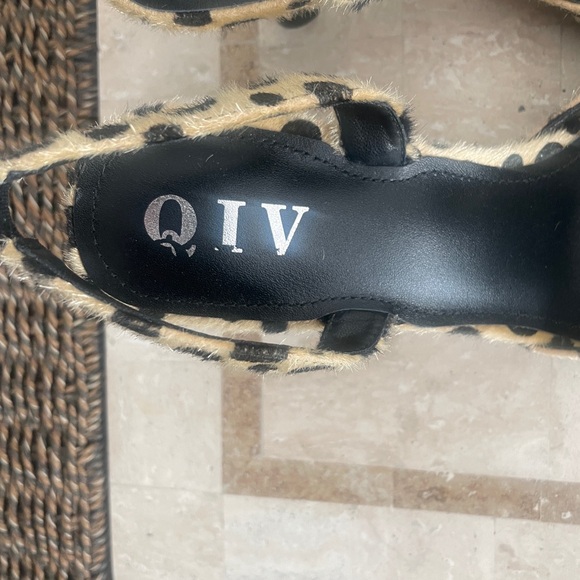 QIV Women's Leopard Print Slingback Heels - Picture 5 of 9